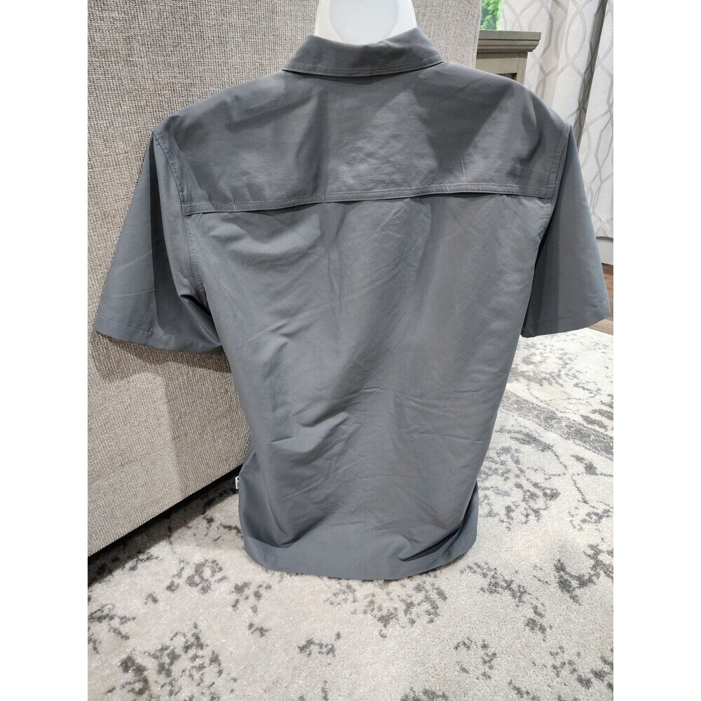 Eddie Bauer Rainier Mens Short Sleeve Button Shirt Gray/UPF50/Fishing/Outdoor - Picture 3 of 6